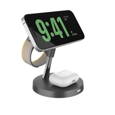 2025 T269D Magnetic Fast Charger 15W/10W/7.5W/5W Adjustable Bracket 4 In 1 Wireless Charger