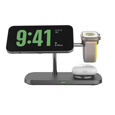 Good price 15W fast Zinc Alloy QI2 Multifuctional Wireless Charger Magenetic Black white online