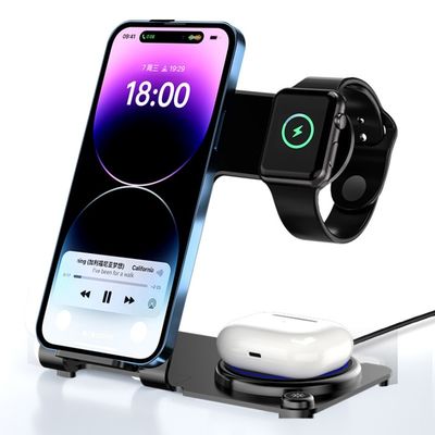 Metal Wireless 3 In 1 Charging Stand PD/QC Stylish High Charging Effeciency