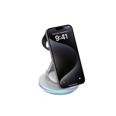 Good price 15W Wireless Phone Charger Stand with Foldable Design 3W Earphone Charging online