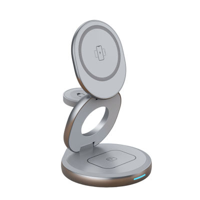 Good price Zinc Alloy Metal Wireless Charging 3 In 1 Wireless Charger Multiple Devices Non Rotatable online