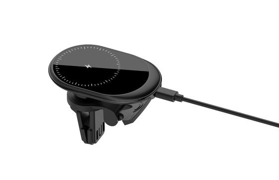 Black Mini 15W Fast Magnetic Charger Car Wireless Charger