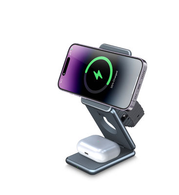 Good price 15W Aluminum Alloy Phone Holder All In One Wireless Charger For Apple Samsung online