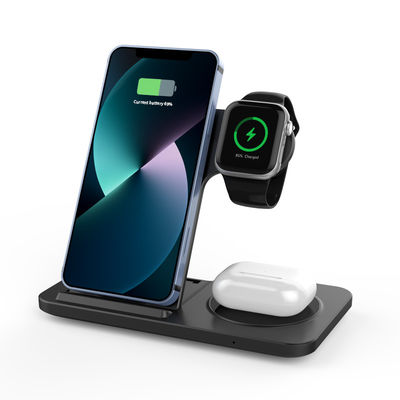 Folding 15W Fast All In One Wireless Charger Black And White Charging efficiency greater than 75%