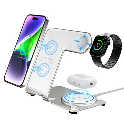 Good price Graceful High Charging  Effeciency PD/QC Metal Wireless 3 In 1 Multifunctional Charging Station online