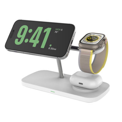 15W/10W Wireless Fast Charger for Apple and Samsung White and Black Mobile Bracket Support for Airpods and Samsung Earphones