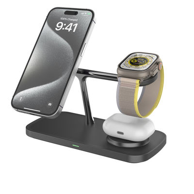 Good price 15W Qi 2 All in 1 Wireless Charging Station White/Black ABS Zinc Alloy Charger for Apple Samsung Watches online