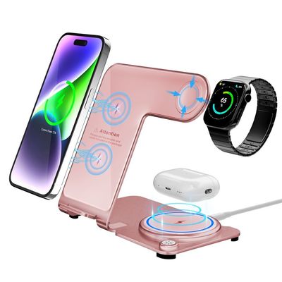 Good price Stylish Wireless 3 In 1 Charging Stand With Aluminum Alloy Material online