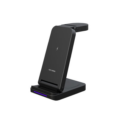 Good price 3 In 1 Travel Wireless Charger Black And White For Chaging Phone Iwatch Earphone ABS Metal Silicone online