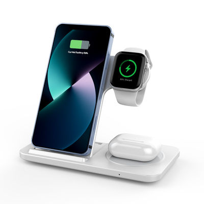 Good price Foldable 3 In 1 Wireless Charger Made Of Environmentally Friendly Plastic Pc with 8mm Charging Distance online