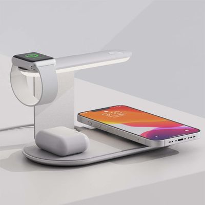 V2206 Stand Type Wireless Charger 15W 3 In 1 Fast Charger Suppport Iwatch Aluminum Alloy Fast Charger