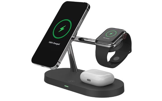 4 In 1 Wireless Fast Charger T68C 15W/10W Industrial Mobile Phone Charger Support Apple and Samsung Charging Bracket