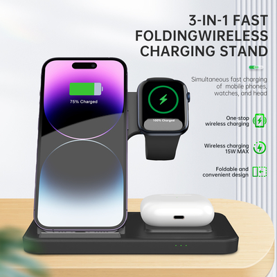 Apple Wireless Charger T288 15W Magnetic Wirelss Charger ABS Black Charger