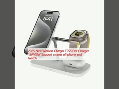 2025 New Wireless Charger T255 Fast Charger 15W/10W Support a series of Iphone and Iwatch 