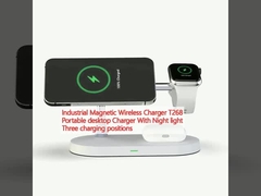 Industrial Magnetic Wireless Charger T268 Portable desktop Charger With Night light Three charging positions