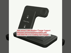 New arrival T288 Wireless Charger Support Magnetic phone/earphone/watch with 15W/10W/5W 3 In 1 Folding Fast Charger