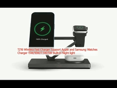 T216 Wireless Fast Charger Support Apple and Samsung Watches Charger 15W/10W/7.5W/5W Built-in Night light