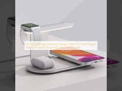 V2206 Stand Type Wireless Charger 15W 3 In 1 Fast Charger Suppport Iwatch Aluminum Alloy Fast Charger