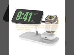 2025 T255 Apple And Samsung Charger 15W/10W Wireless Fast Charger Mobile Bracket Support Airpods And Smsung Earphones Charging