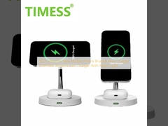 2025 Industral New Mobile Phone Bracket And Charger 15W/10W Wireless Fast Charger With Night Light