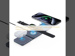 2025 New 3 in 1 wireless fast charger mobile phone Foldable support Apple and Samsung charging 