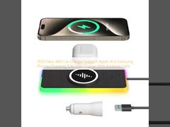 2025 New A8X Car Charger Support Apple And Samsung Phones Charging 15W/10W Charger With Ambient Light