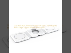 2025 New W07C Wireless Charger 15W Type-C Port Magnetic Mini Charger Support Iwatches And Airpods