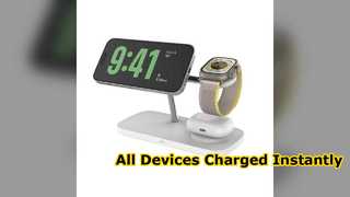 QI Magnetic W Fast Wireless Charger For Phone Watch Earphone